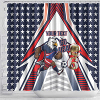 USA 2026 Soccer Custom Shower Curtain United States Eagle Go Champions