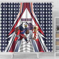 USA 2026 Soccer Custom Shower Curtain United States Eagle Go Champions