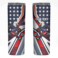 USA 2026 Soccer Custom Skinny Tumbler United States Eagle Go Champions