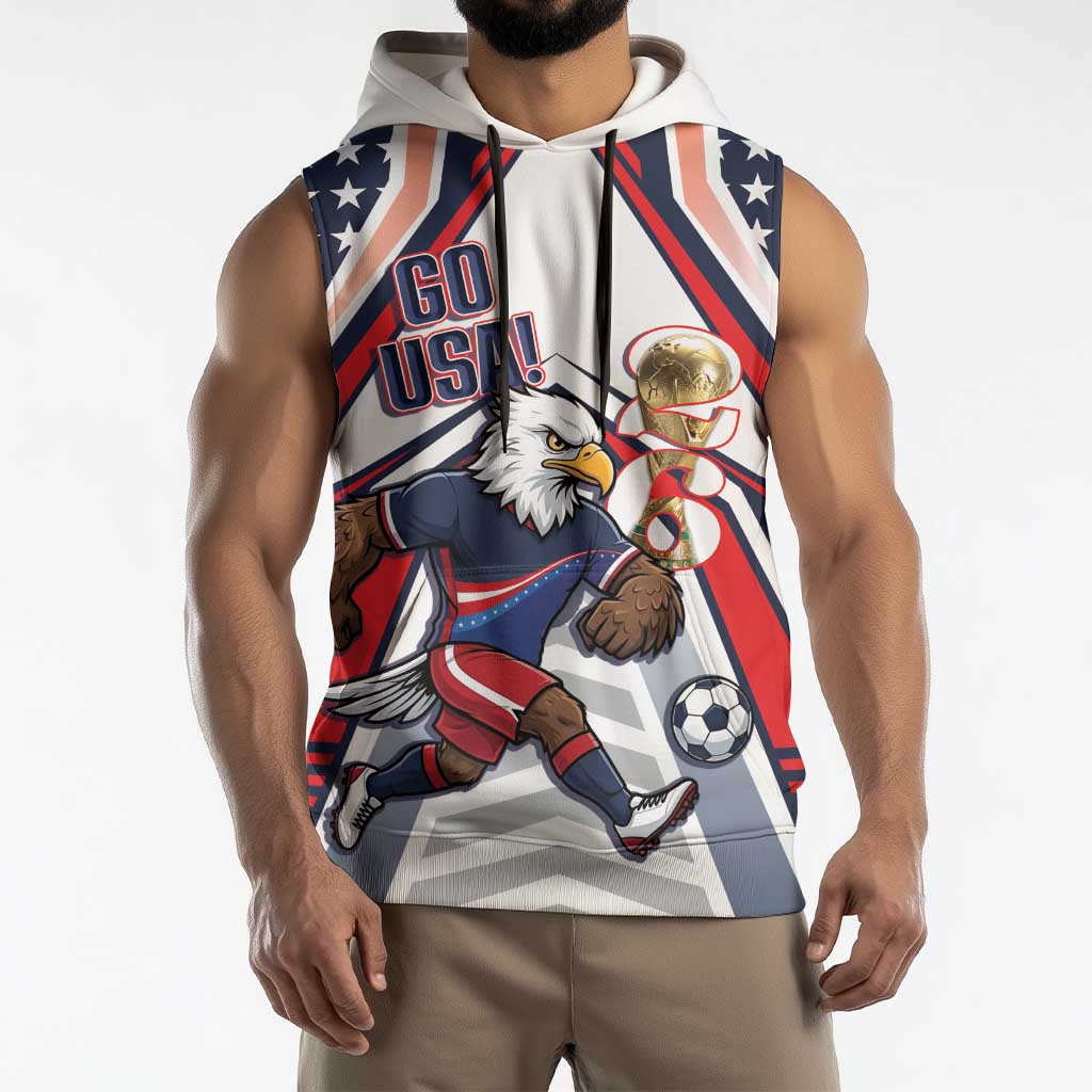 USA 2026 Soccer Custom Sleeveless Hoodie United States Eagle Go Champions