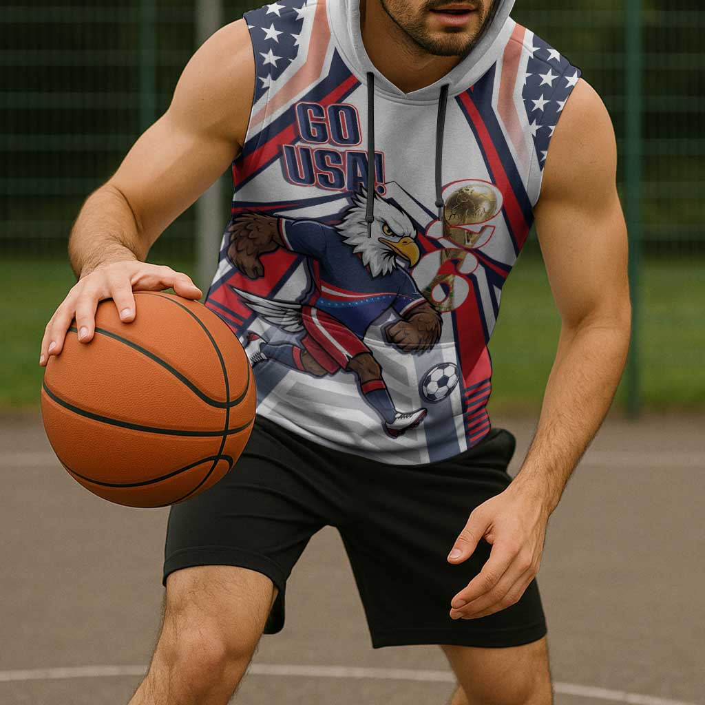 USA 2026 Soccer Custom Sleeveless Hoodie United States Eagle Go Champions