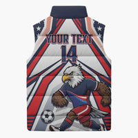 USA 2026 Soccer Custom Sleeveless Puffer Jacket United States Eagle Go Champions