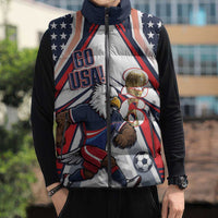 USA 2026 Soccer Custom Sleeveless Puffer Jacket United States Eagle Go Champions