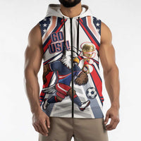 USA 2026 Soccer Custom Sleeveless Zip Hoodie United States Eagle Go Champions