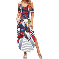 USA 2026 Soccer Custom Summer Maxi Dress United States Eagle Go Champions