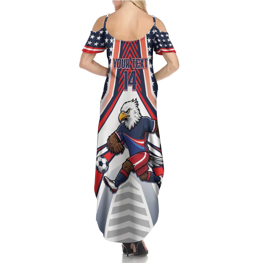 USA 2026 Soccer Custom Summer Maxi Dress United States Eagle Go Champions