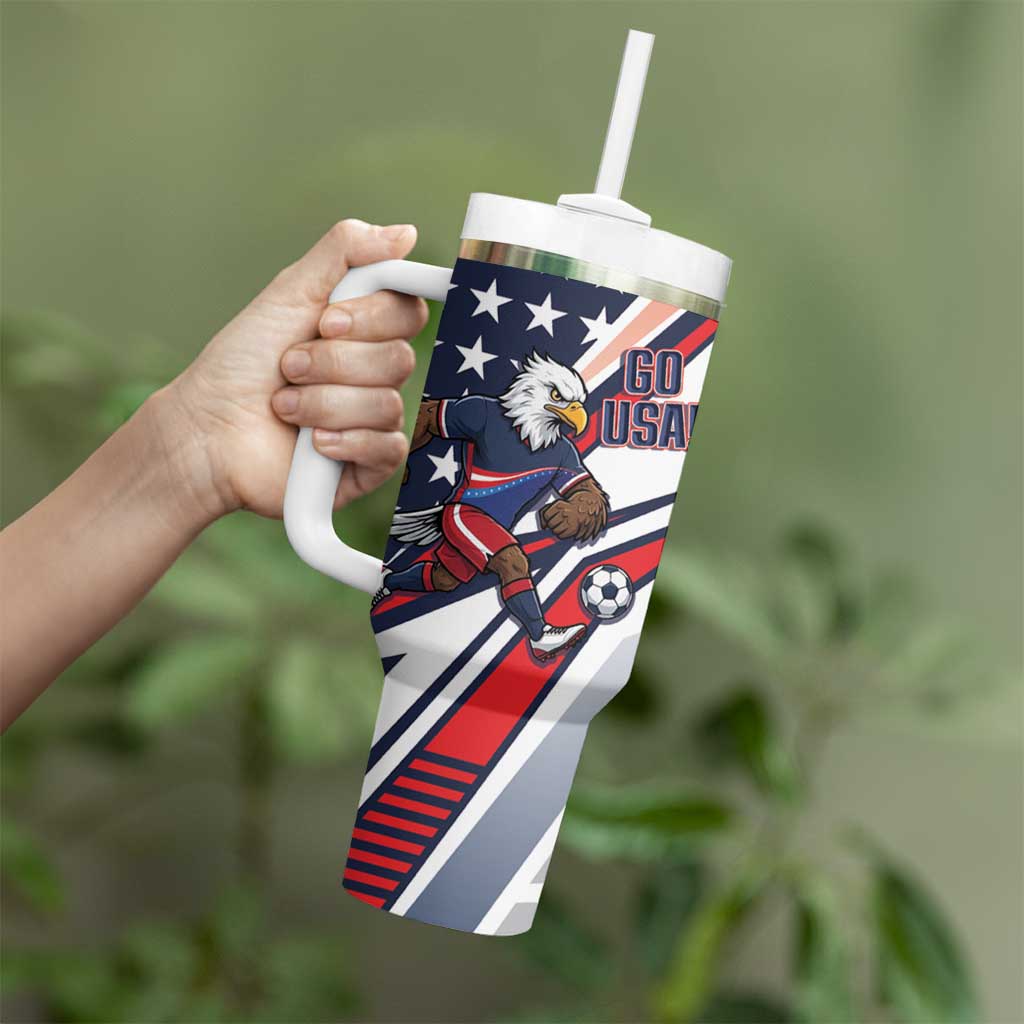 USA 2026 Soccer Custom Tumbler With Handle United States Eagle Go Champions