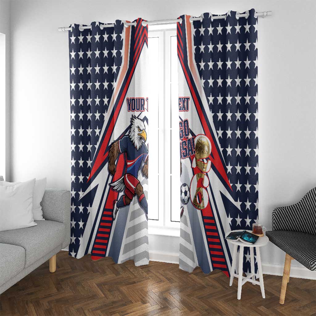 USA 2026 Soccer Custom Window Curtain United States Eagle Go Champions