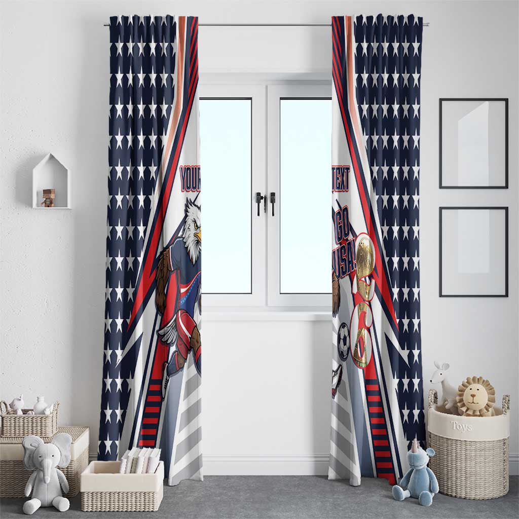 USA 2026 Soccer Custom Window Curtain United States Eagle Go Champions