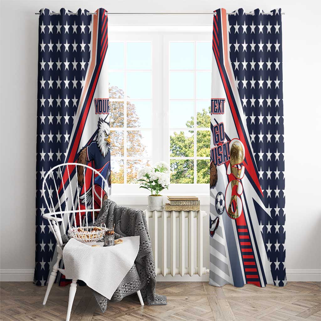 USA 2026 Soccer Custom Window Curtain United States Eagle Go Champions
