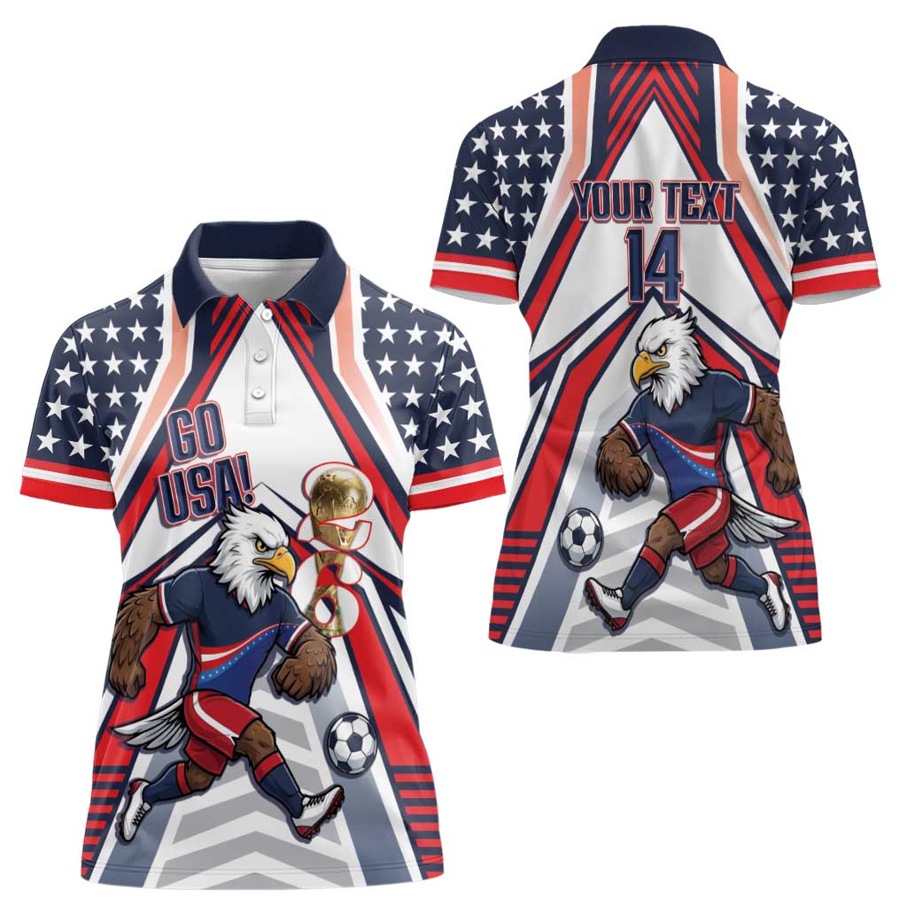 USA 2026 Soccer Custom Women Polo Shirt United States Eagle Go Champions