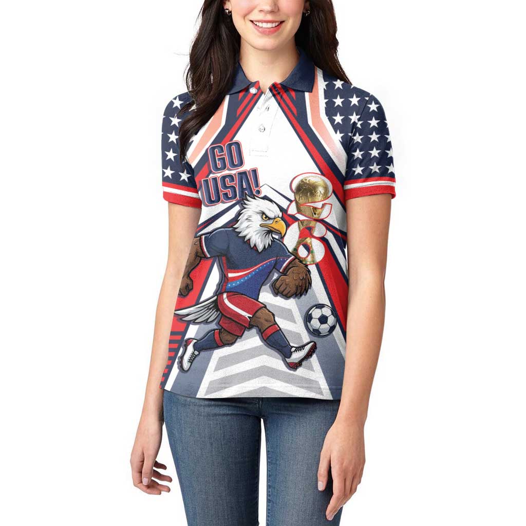 USA 2026 Soccer Custom Women Polo Shirt United States Eagle Go Champions
