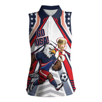 USA 2026 Soccer Custom Women Sleeveless Polo Shirt United States Eagle Go Champions