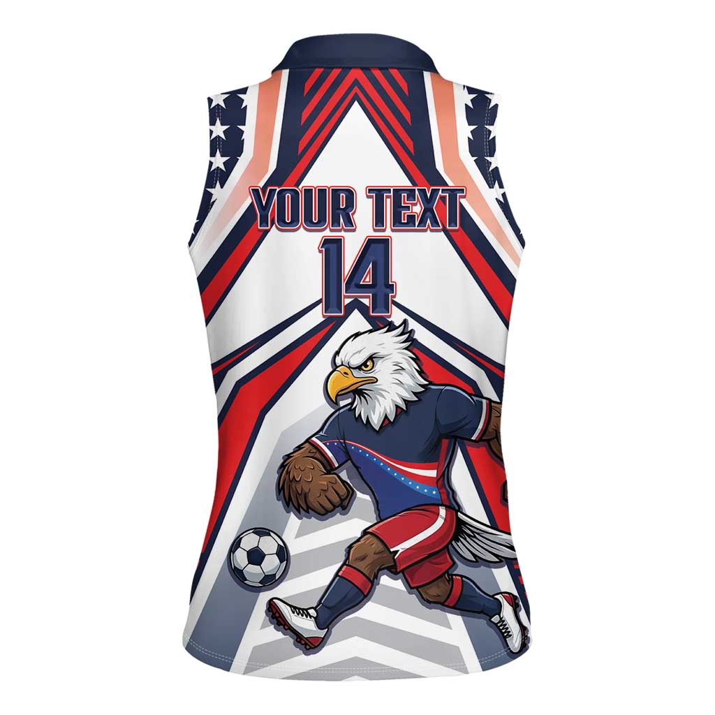 USA 2026 Soccer Custom Women Sleeveless Polo Shirt United States Eagle Go Champions