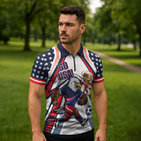 USA 2026 Soccer Custom Zipper Polo Shirt United States Eagle Go Champions