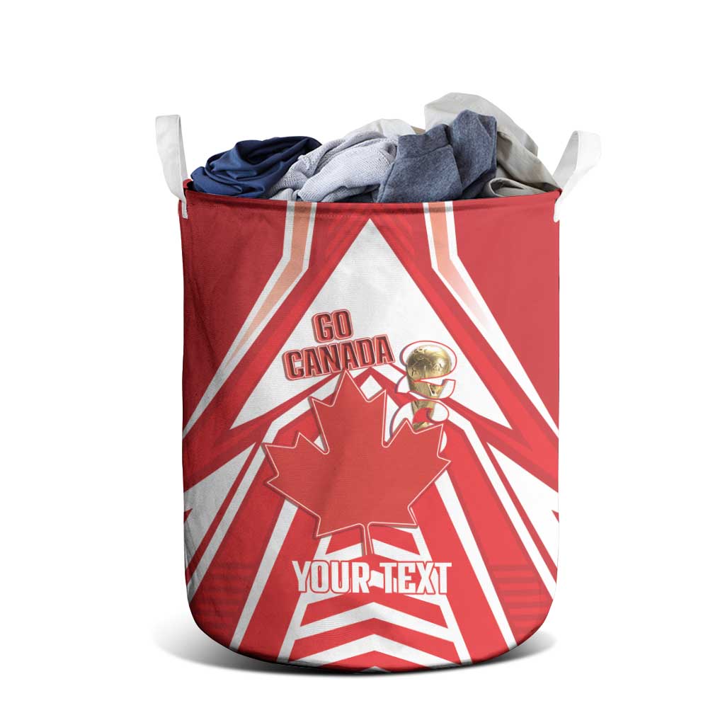 Canada 2026 Soccer Custom Laundry Basket Les Rouges Go Champions