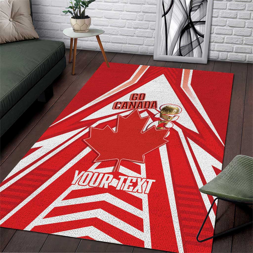 Canada 2026 Soccer Custom Area Rug Les Rouges Go Champions