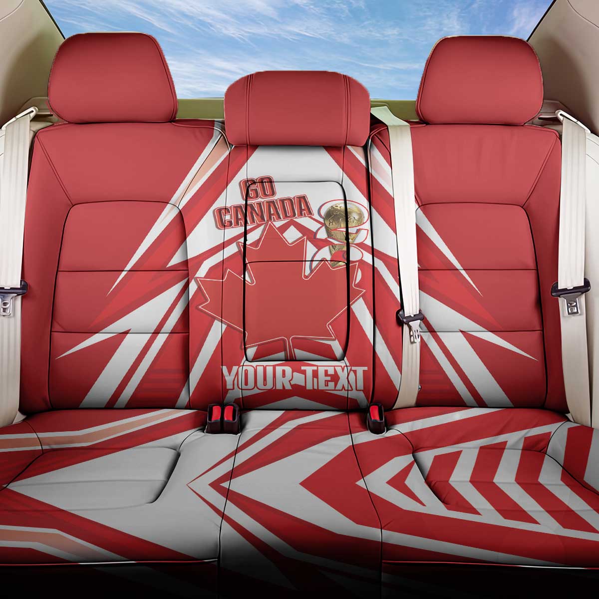 Canada 2026 Soccer Custom Back Car Seat Cover Les Rouges Go Champions