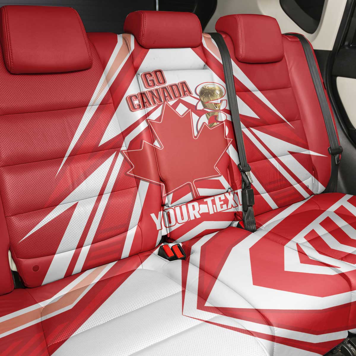 Canada 2026 Soccer Custom Back Car Seat Cover Les Rouges Go Champions