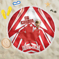 Canada 2026 Soccer Custom Beach Blanket Les Rouges Go Champions