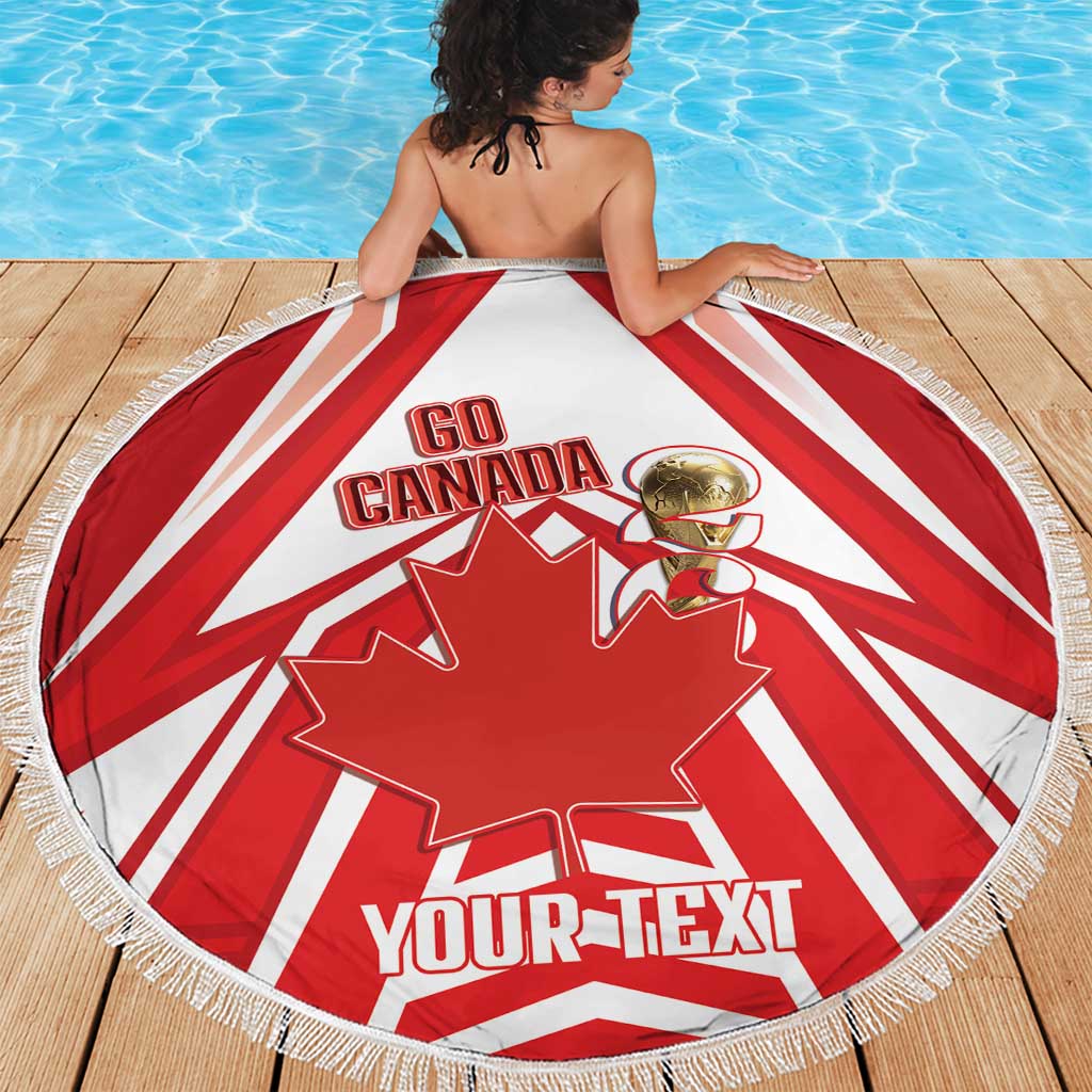 Canada 2026 Soccer Custom Beach Blanket Les Rouges Go Champions