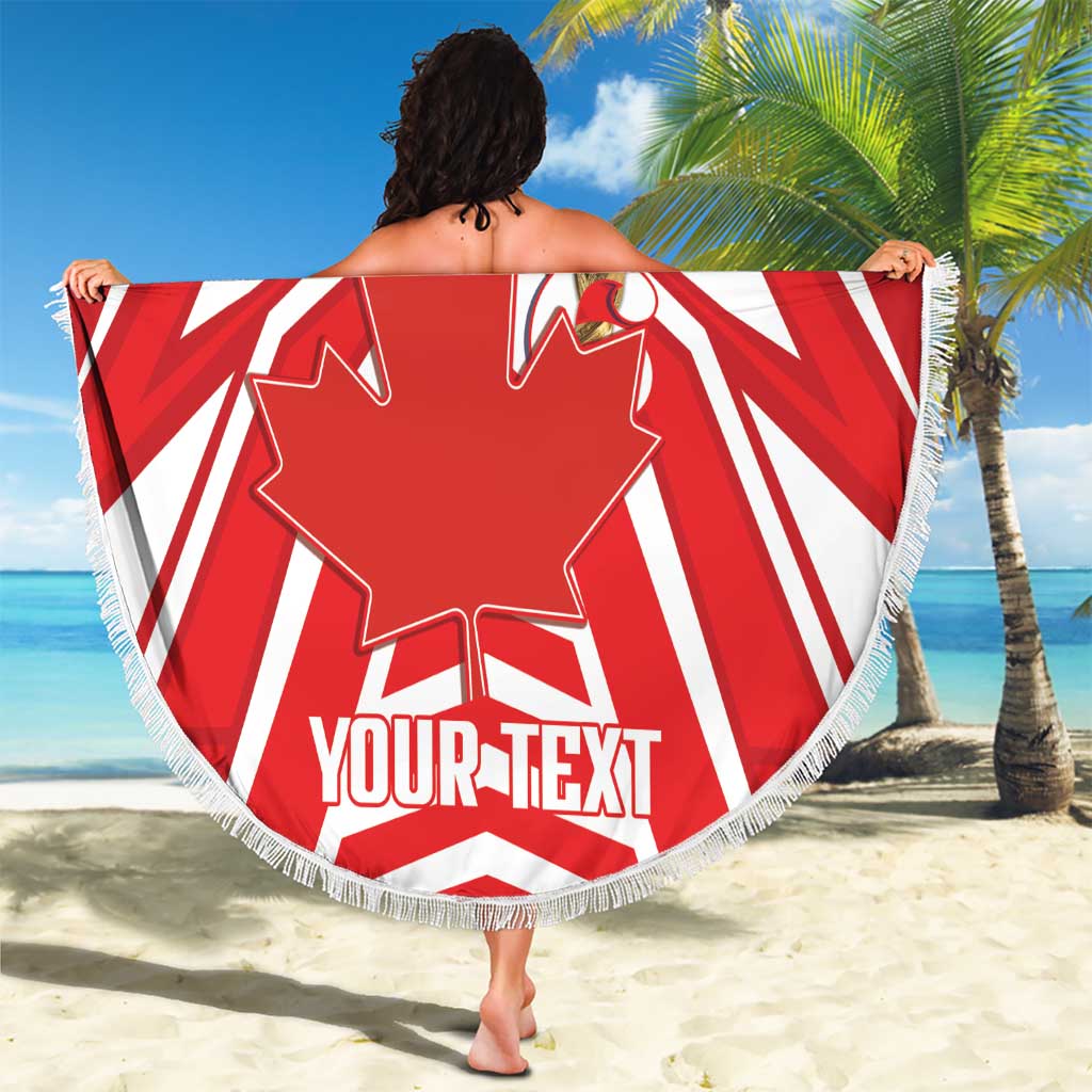 Canada 2026 Soccer Custom Beach Blanket Les Rouges Go Champions