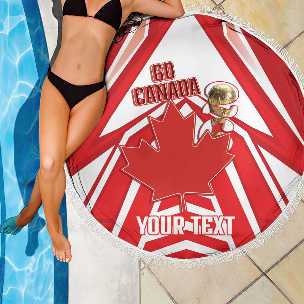 Canada 2026 Soccer Custom Beach Blanket Les Rouges Go Champions
