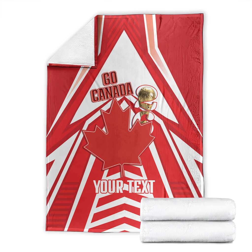 Canada 2026 Soccer Custom Blanket Les Rouges Go Champions