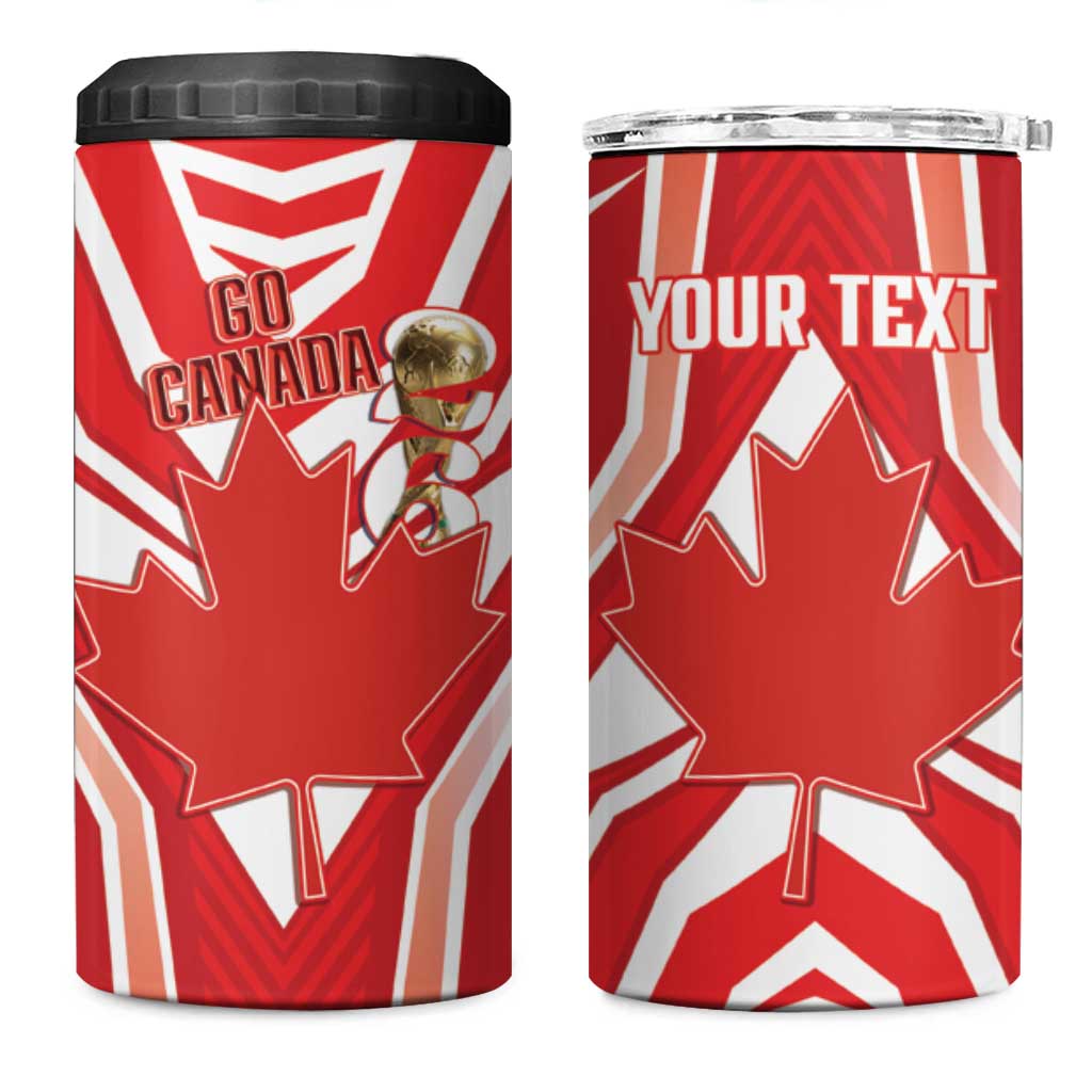 Canada 2026 Soccer Custom 4 in 1 Can Cooler Tumbler Les Rouges Go Champions
