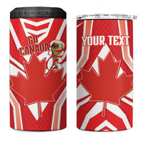 Canada 2026 Soccer Custom 4 in 1 Can Cooler Tumbler Les Rouges Go Champions