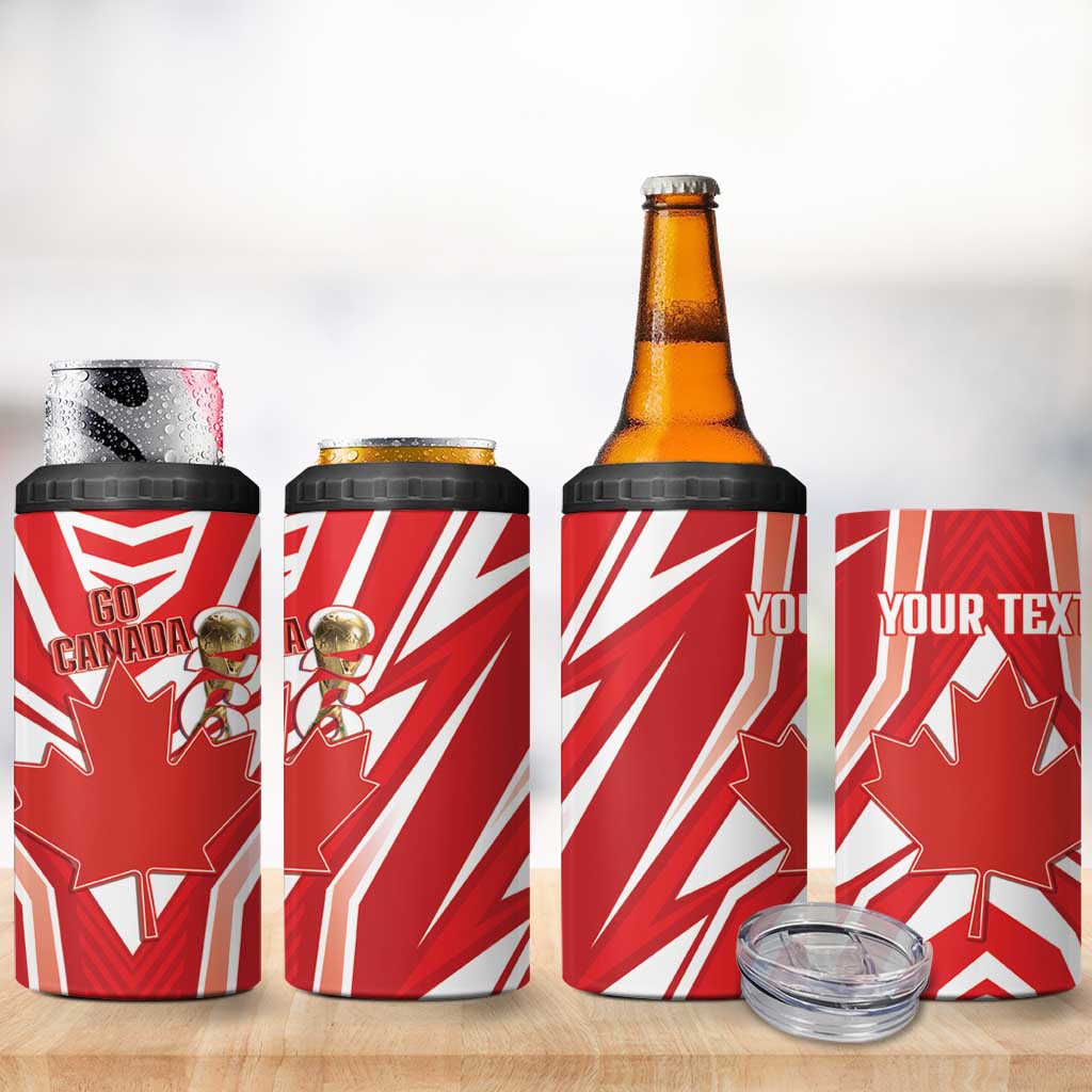 Canada 2026 Soccer Custom 4 in 1 Can Cooler Tumbler Les Rouges Go Champions