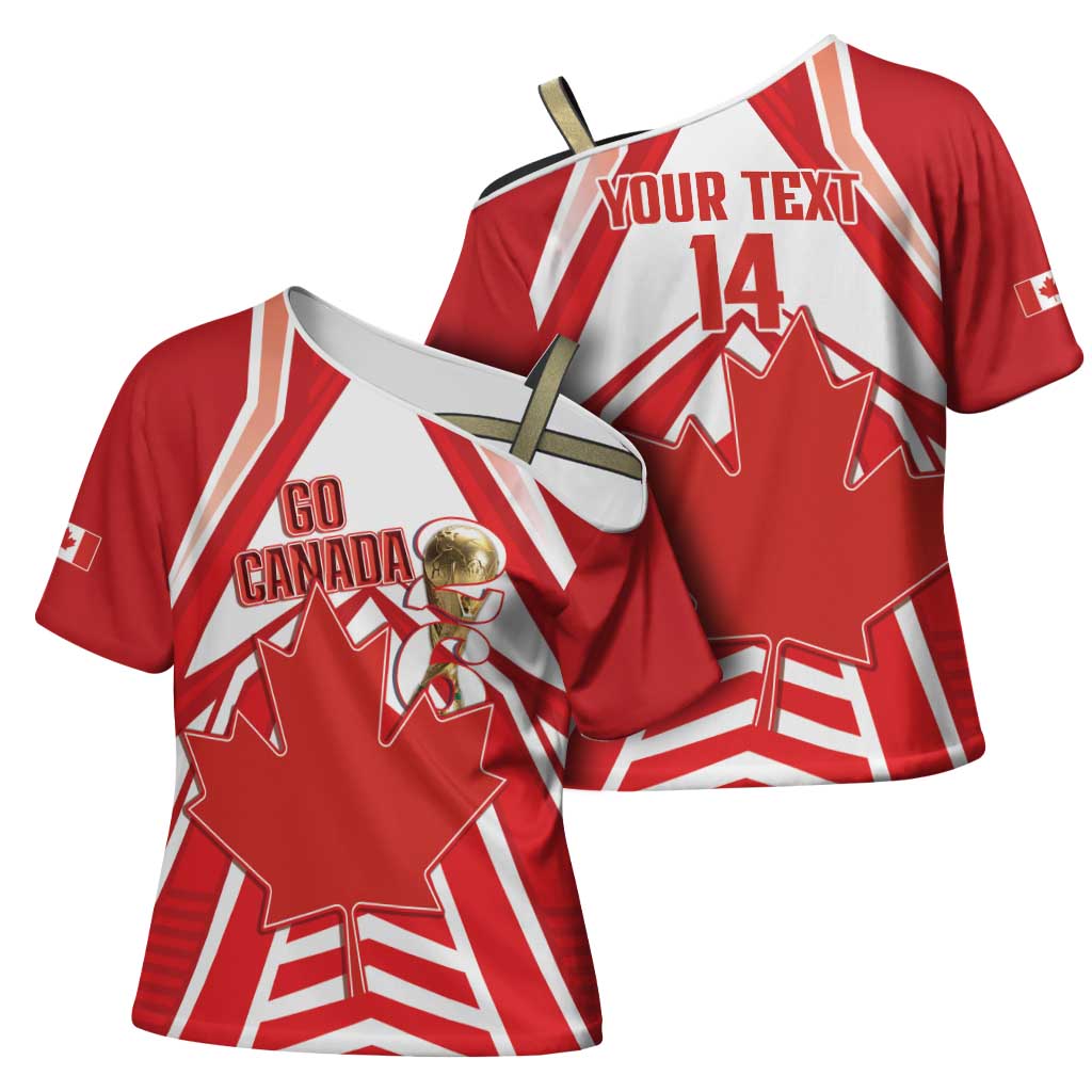 Canada 2026 Soccer Custom Cross Shoulder Shirt Les Rouges Go Champions