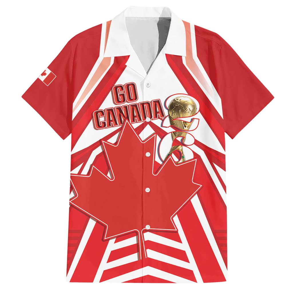 Canada 2026 Soccer Custom Hawaiian Shirt Les Rouges Go Champions