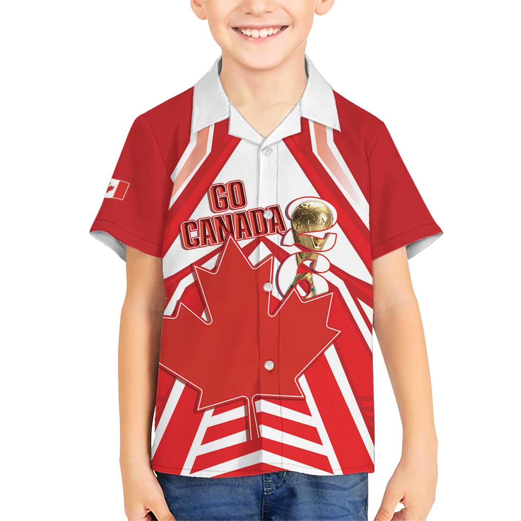 Canada 2026 Soccer Custom Hawaiian Shirt Les Rouges Go Champions