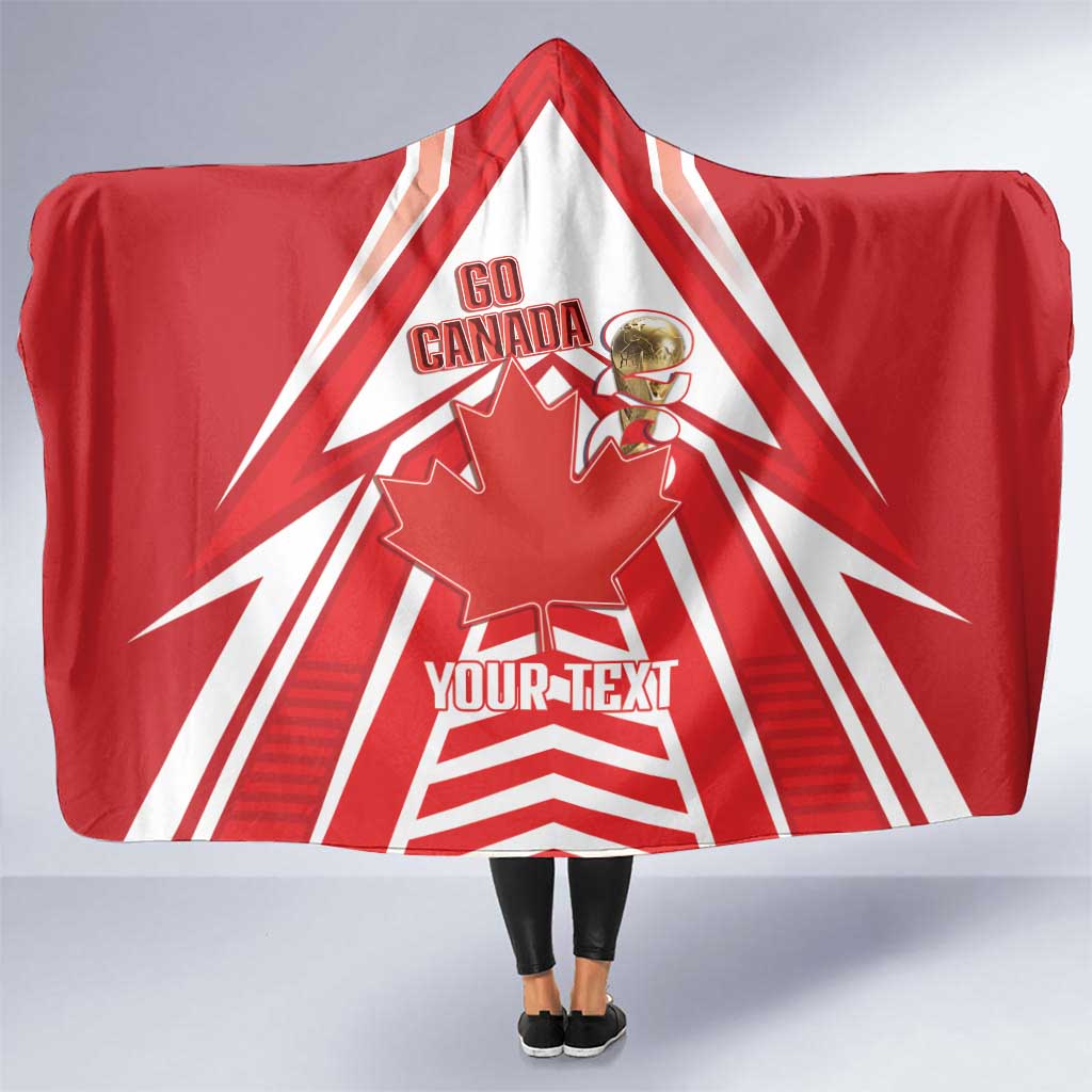 Canada 2026 Soccer Custom Hooded Blanket Les Rouges Go Champions