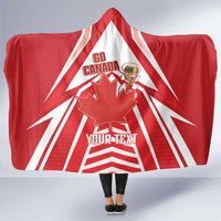 Canada 2026 Soccer Custom Hooded Blanket Les Rouges Go Champions