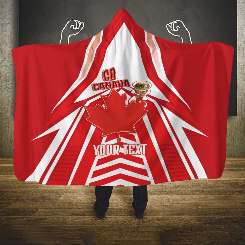 Canada 2026 Soccer Custom Hooded Blanket Les Rouges Go Champions