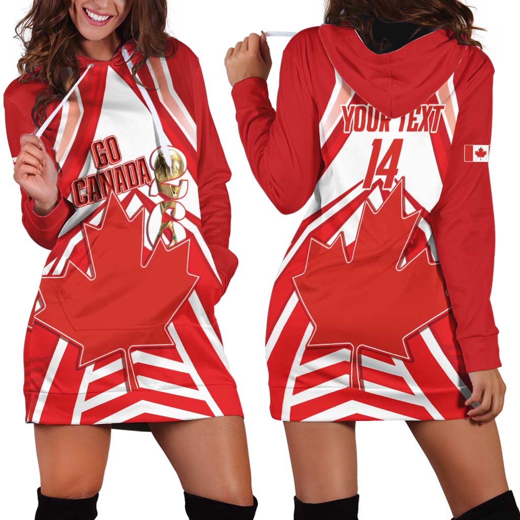 Canada 2026 Soccer Custom Hoodie Dress Les Rouges Go Champions