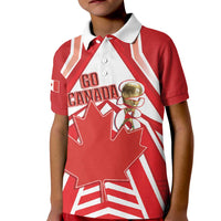 Canada 2026 Soccer Custom Kid Polo Shirt Les Rouges Go Champions