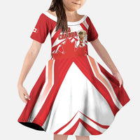 Canada 2026 Soccer Custom Kid Short Sleeve Dress Les Rouges Go Champions