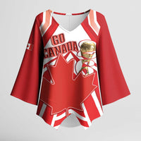 Canada 2026 Soccer Custom Kimono Sleeve Blouse Les Rouges Go Champions