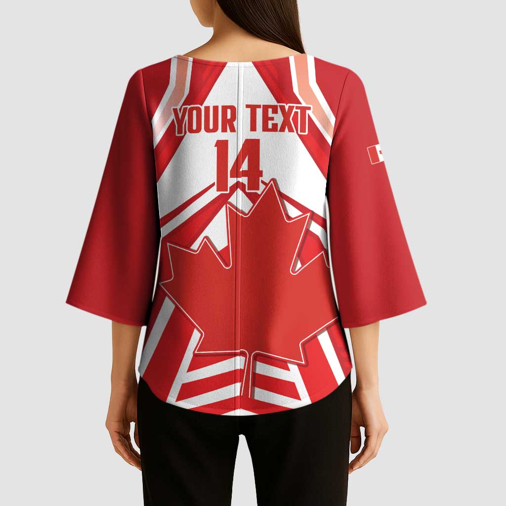 Canada 2026 Soccer Custom Kimono Sleeve Blouse Les Rouges Go Champions