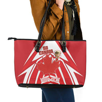 Canada 2026 Soccer Custom Leather Tote Bag Les Rouges Go Champions