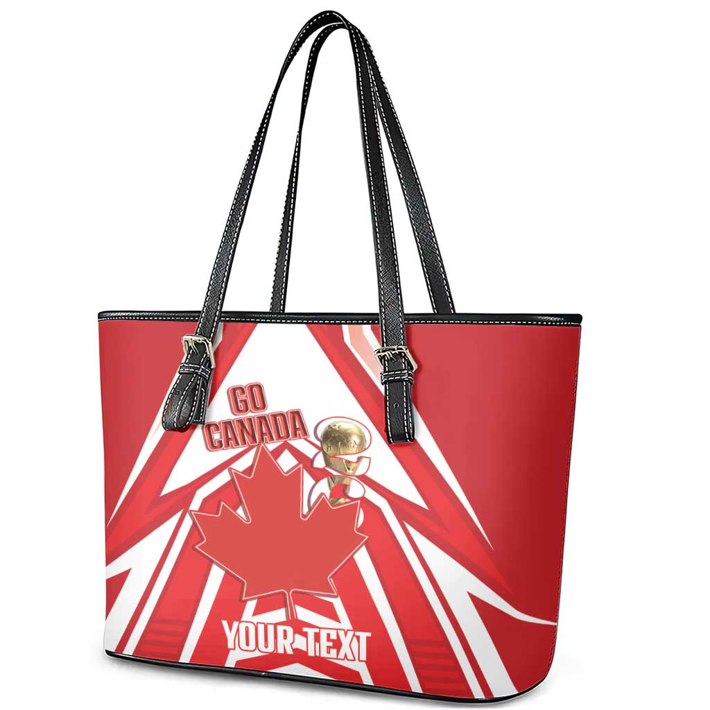 Canada 2026 Soccer Custom Leather Tote Bag Les Rouges Go Champions