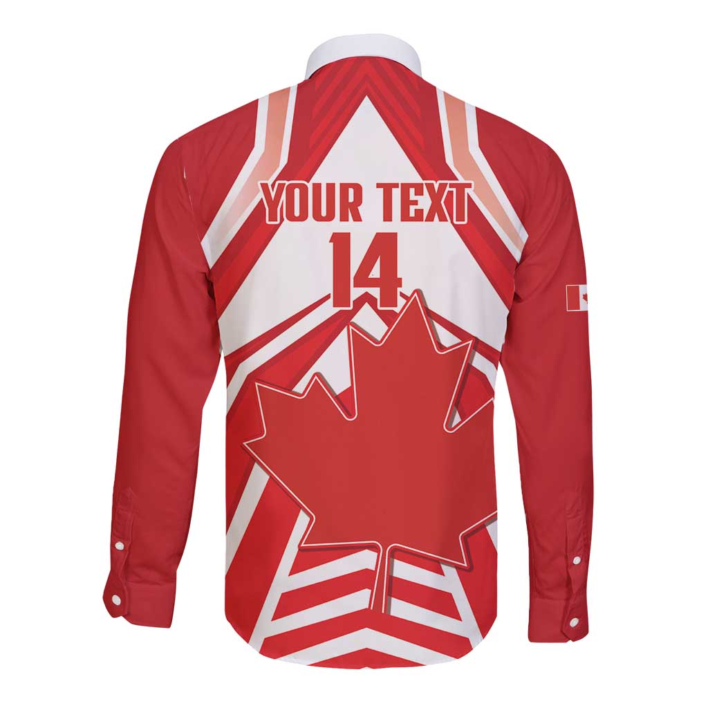 Canada 2026 Soccer Custom Long Sleeve Button Shirt Les Rouges Go Champions
