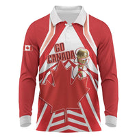Canada 2026 Soccer Custom Long Sleeve Polo Shirt Les Rouges Go Champions