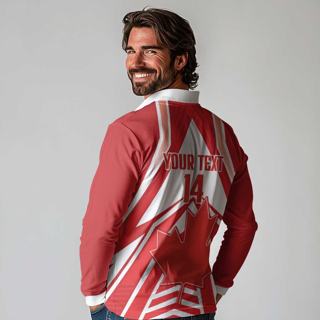 Canada 2026 Soccer Custom Long Sleeve Polo Shirt Les Rouges Go Champions