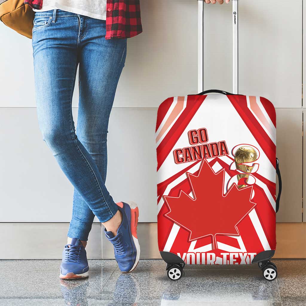Canada 2026 Soccer Custom Luggage Cover Les Rouges Go Champions