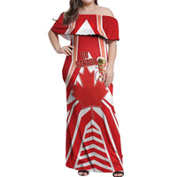 Canada 2026 Soccer Custom Off Shoulder Maxi Dress Les Rouges Go Champions