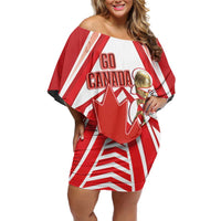 Canada 2026 Soccer Custom Off Shoulder Short Dress Les Rouges Go Champions